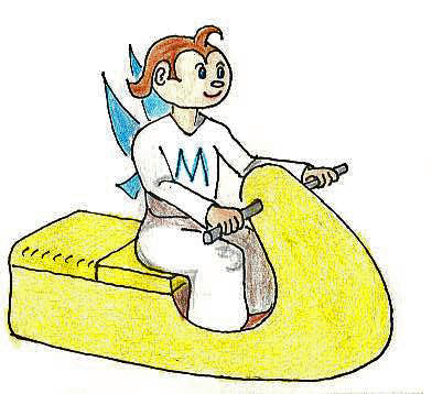 Morty Angel Rides on Skye Scooter